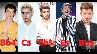 Famous Male Singers  HIGHEST NOTE in ChestMixed Voice [upl. by Ainomar]