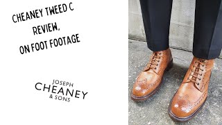 Cheaney Tweed Brogue Boots C  Short Review and on foot footage [upl. by Nedah]