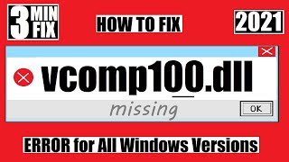 VCOMP100dll was not found ✅How to Fix VCOMP100 is Missing from computer Error💻Windows 10\7 3264Bit [upl. by Kohler854]