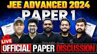 JEE Advanced 2024  Official Paper 1 Live Discussion 🔥 [upl. by Jovi]