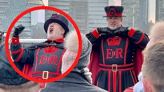 Tower of Londons Beefeaters unveil new uniform with Kings cypher [upl. by Davey108]