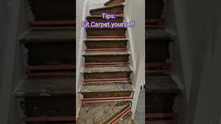 Tips for fitting your carpet on stairs with griper rod amp Underlay  complete installation of stair [upl. by Nilahs695]