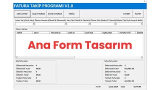 Fatura Takip Programı  Ana Form Tasarım [upl. by Rusel356]