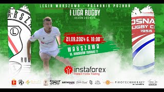 MECZ I LIGI RUGBY XV RC Legia Warszawa  Posnania Poznań 202425 [upl. by Mallis]