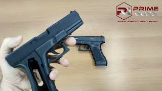 Pistola Airgun Glock G17 QGK NBB 45mm Co2 Polímero [upl. by Hctud232]