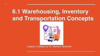 Warehousing inventory and transportation concepts [upl. by Kenlee]