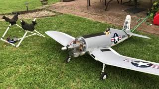 Top flite F4U Corsair first start [upl. by Standing]