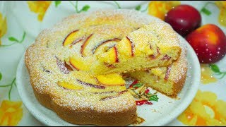 Torta alle Pesche 🍑🍰 Ricetta Light Senza Burro [upl. by Ahsenom]