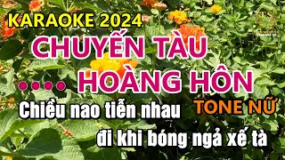 Karaoke Chuyến Tàu Hoàng Hôn Tone Nữ  Sinh Nguyễn Karaoke [upl. by Nednil]