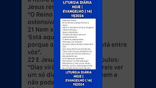 LITURGIA DIÁRIA HOJE  EVANGELHO  14112024 [upl. by Lizette]