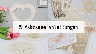 DIY  5 einfache Makramee Anleitungen zum Selbermachen und Knüpfen [upl. by Gusba796]