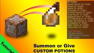 Tutorial Custom potions using give and summon commands in minecraft 17 [upl. by Possing]