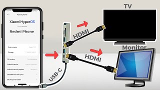 How to Connect Xioami Redmi Phones From USB Type C to HDMI TVMonitor [upl. by Yekim205]