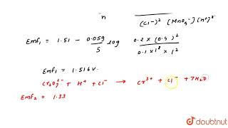 Find the EMF of cell in volts formed by connected two half cells Pts  MnO4 [upl. by Burkhardt978]