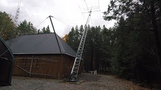 Tilting HAM Radio Antenna Tower Part 3  RiggingOperationCable Entrance and Grounding [upl. by Bortz148]