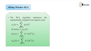 Sliding Window RLS  Adaptive Filters  Advanced Digital Signal Processing [upl. by Annirtak]