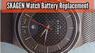 Skagen Watch Battery Replacement and Gasket Cleaning with Greasing  Watch Repair Channel [upl. by Hsotnas]