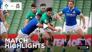 Match Highlights Ireland v Italy  Guinness Six Nations [upl. by Asihtal]