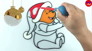 Christmas Winnie The Pooh  Jelly coloring [upl. by Hussein392]