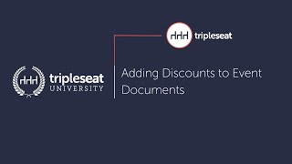 Adding Discounts to Event Documents Level 2  TSU [upl. by Neri]