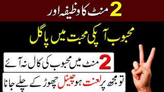 2 Mint Ka Wazifa Mehboob Mohabat Mein Pagal  Mohabat Ka Wazifa [upl. by Anauj346]