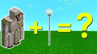 I Combined an IRON GOLEM and a TRIDENT in Minecraft PE  Heres what Happened [upl. by Sollars660]