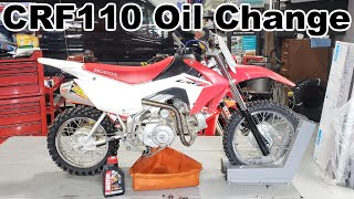 Honda CRF110 Oil Change amp Internal Oil Screen Check  How To Change [upl. by Anaya]