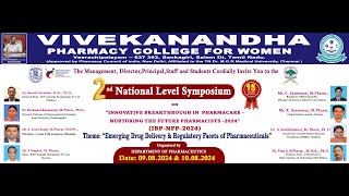 VIVEKANANDHA PHARMACY COLLEGE FOR WOMEN 2 National Level Symposium day 2 [upl. by Tonie97]