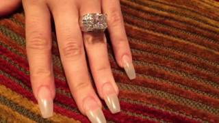 6 Carat Princess Highest Quality Cubic Zirconia Wide Engagement Ring 8160 [upl. by Joellen]