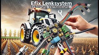 Verkabelung Kabelbaum Stecker Anschluss EFIX eSteer CHCNAV RTK Lenksystem Montage [upl. by Akanke]