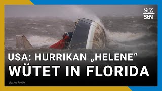 „Extrem gefährlicher“ Hurrikan „Helene“ trifft Florida  Mehrere USBundesstaaten betroffen [upl. by Lednyk106]