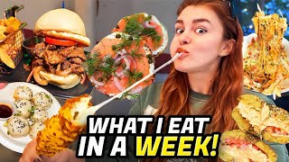 How Much Do I ACTUALLY EAT as a Food Influencer FULL WEEK of eating [upl. by Kelci]