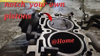 DIY junkyard engine piston notched from home sponsored by oxilam [upl. by Mouldon]