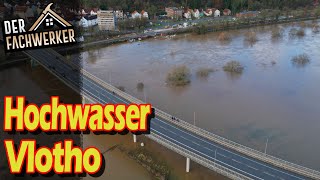 WeserHochwasser Vlotho und Umgebung im Dezember 2023 [upl. by Tirrell]