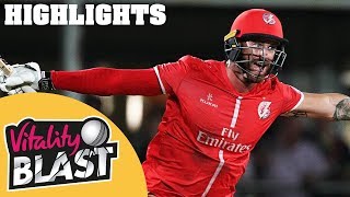 Jennings Stars In Nervy QF Clash  Kent v Lancashire  Vitality Blast 2018  Highlights [upl. by Annayhs]