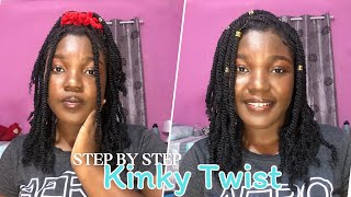 StepbyStep KINKY TWIST DETAILED TUTORIAL with extensions beginner friendly chunky twist [upl. by Ynot]