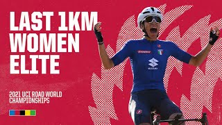 Last 1km Women Elite  2021 UCI Road World Championships [upl. by Neleh204]