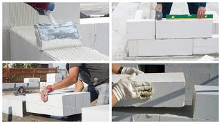 Aerated autoclaved concrete blocks masonry [upl. by Esilehc]