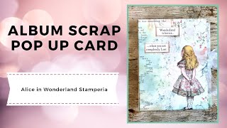 Album scrap Stamperia Alice in Wonderland card pop up [upl. by Atnim]