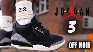 Air Jordan 3 Fear Review amp On Feet [upl. by Carvey504]