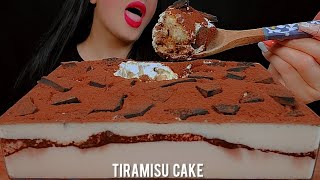 🍫asmr tiramisu cake 🎂 👅whit milk먹방 티라미수 케이크 eating sounds notalking 🐾 [upl. by Geno]