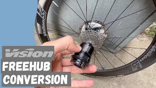 Sram XDR to Shimano HG Freehub Conversion on Vision 55 [upl. by Saturday]