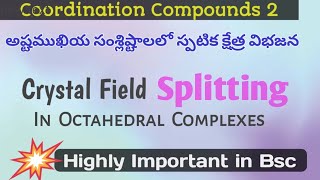 Crystal Field splitting in octahedral complexes Splitting of d orbitals in Octahedral complexes [upl. by Sirrad283]