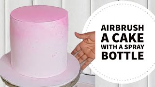 How to use a spray bottle to airbrush a cake DIY airbrushing a fondant cake [upl. by Haral]