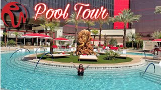 RESORTS WORLD LAS VEGAS POOL WALKTHROUGH TOUR September 2021 [upl. by Jehiel831]