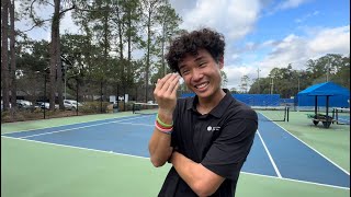 Florida High School Tennis Senior Challenges FITerer to a Match [upl. by Annazus692]