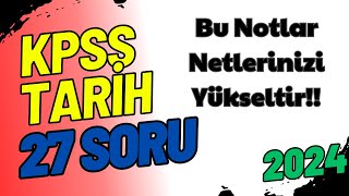 58 Bu KPSS Tarih Notları ve Bilgileri Netlerini Yükseltir  KPSS 2024  Ali Gürbüz [upl. by Eustacia]