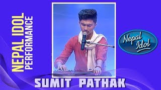 Sumit Pathak  Nepal Idol Performance  Kun Maya Sadar Bho  Nepal Idol Season 2  Nepal Idol [upl. by Ettenahc15]