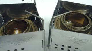 Trangia Head Space Side by Side comparison in the Firebox Nano Ultra Light Stove [upl. by Malley]