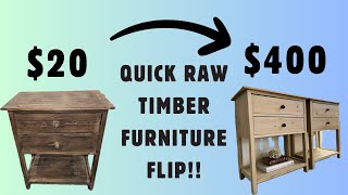 QUICK amp EASY BEGINNER FRIENDLY BEDSIDE TABLE FLIP  RAWCOASTALBOHO [upl. by Laeahcim]